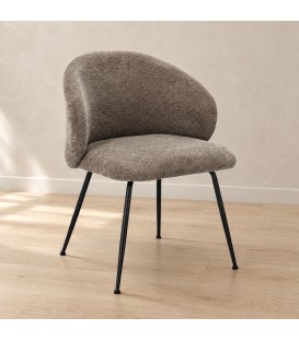 Sedia Gesien tortora scuro con rivestimento in poliestere