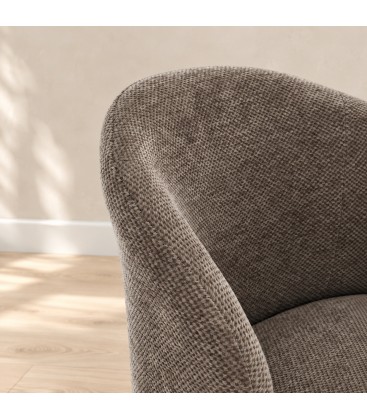 Sedia Gesien tortora scuro con rivestimento in poliestere