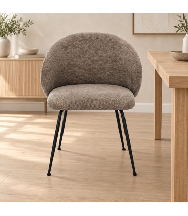 Sedia Gesien tortora scuro con rivestimento in poliestere