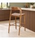 Sgabello da bar Miley naturale in legno di teak