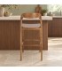 Sgabello da bar Miley naturale in legno di teak