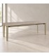 Tavolo allungabile Asiri beige con piano effetto travertino