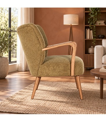 Poltrona Moritz palm con rivestimento in poliestere