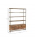 Libreria Elmer in legno di acacia con 4 cassetti
