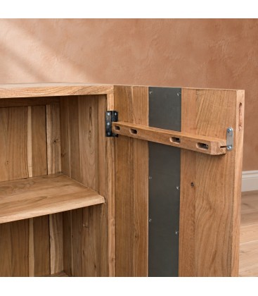 Credenza 3 ante Aron con struttura in legno di acacia