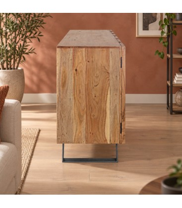 Credenza 3 ante Aron con struttura in legno di acacia
