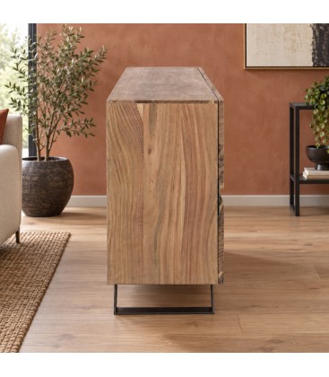 Credenza 4 ante Aron con struttura in legno di acacia