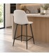 Sgabello da cucina New Irelia nero e beige con rivestimento in poliestere