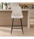 Sgabello da cucina New Irelia nero e beige con rivestimento in poliestere