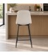 Sgabello da cucina New Irelia nero e beige con rivestimento in poliestere