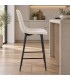 Sgabello da cucina New Irelia nero e beige con rivestimento in poliestere
