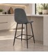Sgabello da cucina New Irelia grigio scuro con rivestimento in poliestere