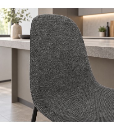 Sgabello da cucina New Irelia grigio scuro con rivestimento in poliestere