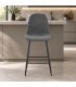 Sgabello da cucina New Irelia grigio scuro con rivestimento in poliestere