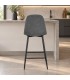 Sgabello da cucina New Irelia grigio scuro con rivestimento in poliestere