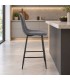 Sgabello da cucina New Irelia grigio scuro con rivestimento in poliestere