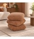 Pouf Antara terracotta con rivestimento effetto bouclé