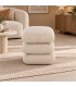 Pouf Antara beige con rivestimento effetto bouclé