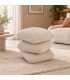 Pouf Antara beige con rivestimento effetto bouclé