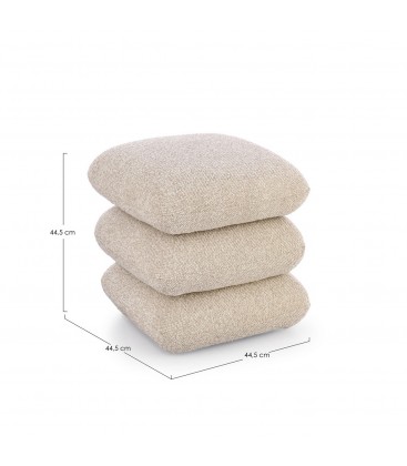 Pouf Antara beige con rivestimento effetto bouclé