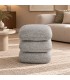 Pouf Antara grigio con rivestimento effetto bouclé