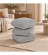 Pouf Antara grigio con rivestimento effetto bouclé