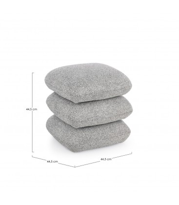 Pouf Antara grigio con rivestimento effetto bouclé