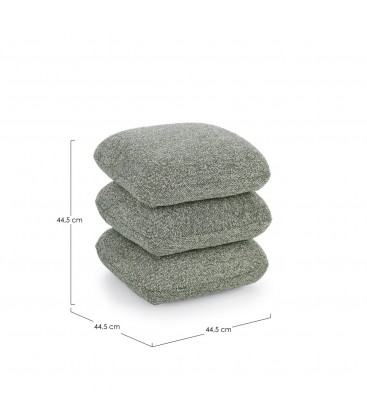 Pouf Antara verde con rivestimento effetto bouclé