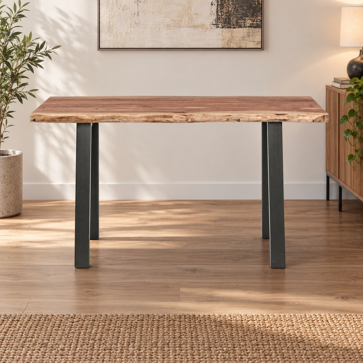 Consolle Aron con piano in legno di acacia