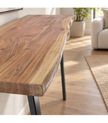 Consolle Aron con piano in legno di acacia