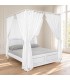 Letto matrimoniale Colette in legno di mango con tende in cotone