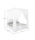 Letto matrimoniale Colette in legno di mango con tende in cotone