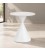 Tavolino Joona diametro 50 cm bianco con piano in gres porcellanato