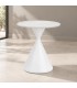 Tavolino Joona diametro 50 cm bianco con piano in gres porcellanato