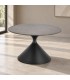 Tavolino Joona diametro 70 cm nero con piano in gres porcellanato