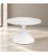 Tavolino Joona diametro 70 cm bianco con piano in gres porcellanato