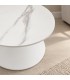 Tavolino Joona diametro 70 cm bianco con piano in gres porcellanato