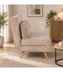 Divano letto 2 posti Walker beige con rivestimento effetto velluto