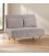 Divano letto 2 posti Walker tortora con rivestimento effetto velluto