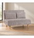 Divano letto 2 posti Walker tortora con rivestimento effetto velluto