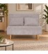 Divano letto 2 posti Walker tortora con rivestimento effetto velluto