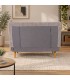 Divano letto 2 posti Walker tortora con rivestimento effetto velluto
