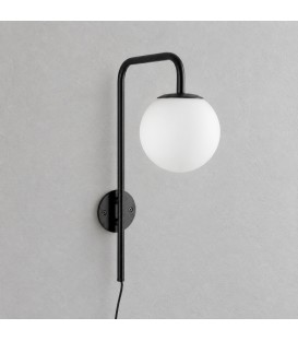 Lampada applique Delphine nera alta 50 cm con attacco E14