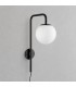 Lampada applique Delphine nera alta 50 cm con attacco E14