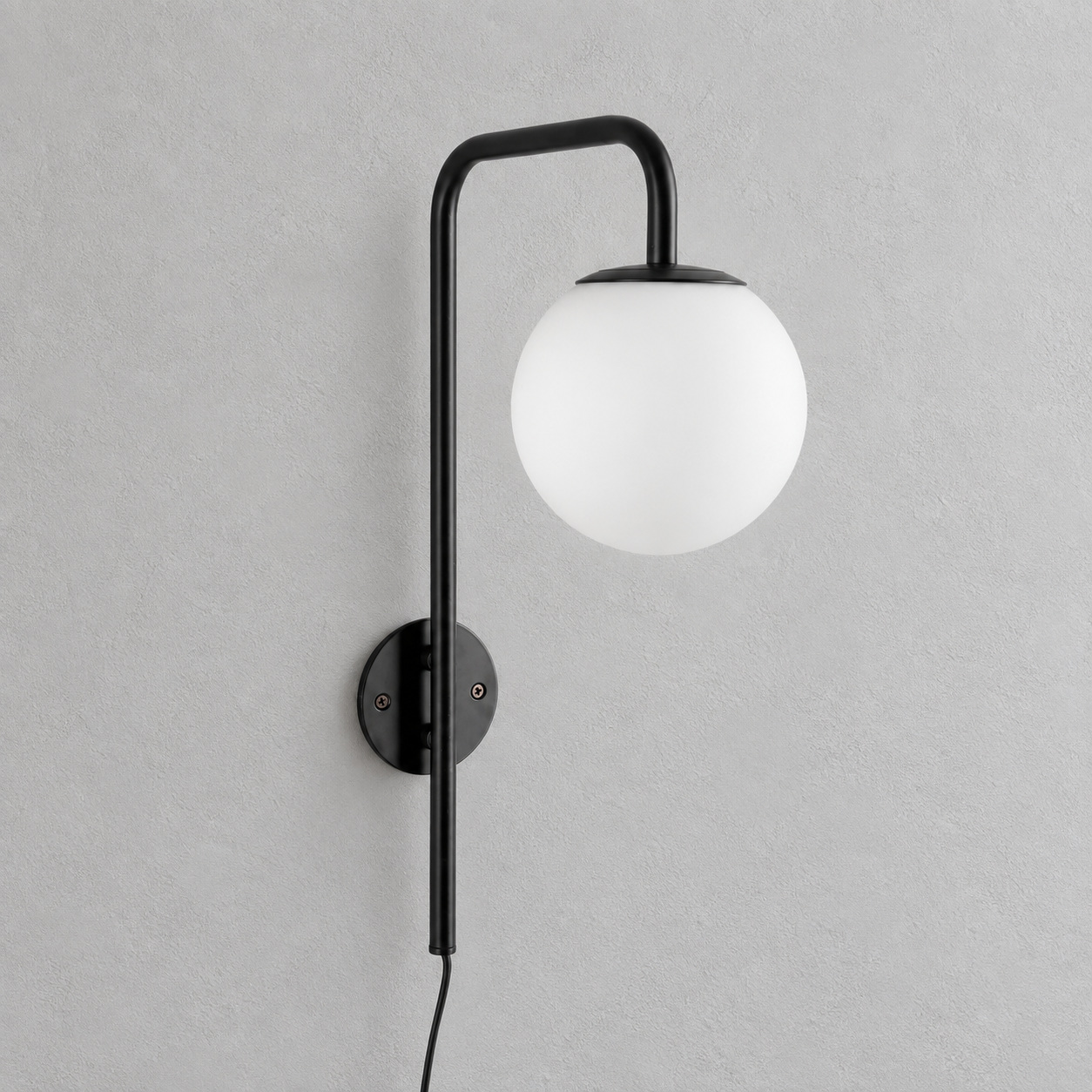 Lampada applique Delphine nera alta 50 cm con attacco E14