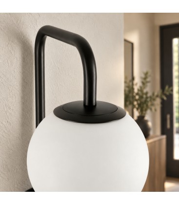Lampada applique Delphine nera alta 50 cm con attacco E14