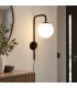 Lampada applique Delphine nera alta 50 cm con attacco E14
