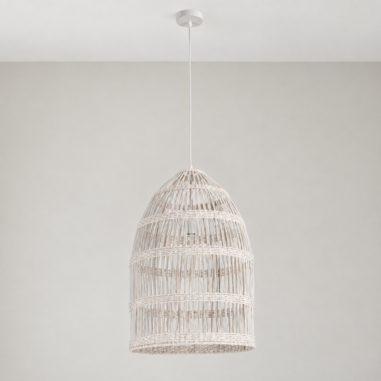 Lampadario Praia bianco altezza 67 cm con attacco E27