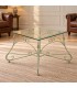 Tavolino Quadrato da salotto Piano Vetro Ariel - Verde Shabby Chic