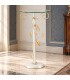 Tavolino da salotto Alto Ferro Battuto Foglie - Bianco oro